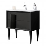 Lucena Bath 24" Grey and Black Freestanding Vanity