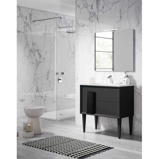 Lucena Bath 24" Grey and Black Freestanding Vanity