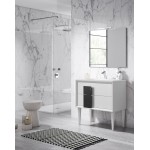 Lucena Bath 24" White and Black Cristal Freestanding Vanity