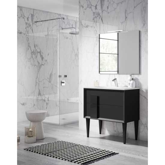 Lucena Bath 32" Black Decor Cristal Freestanding Vanity