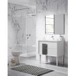 Lucena Bath 32" White and Grey Cristal Freestanding Vanity