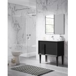 Lucena Bath 40" Black Decor Cristal Freestanding Vanity