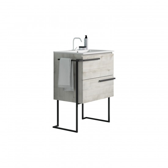 Lucena Bath 24" Abedul Scala Vanity with Legs and Towel Bar