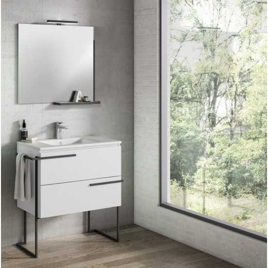 Lucena Bath 24" White Scala Vanity with Legs and Towel Bar