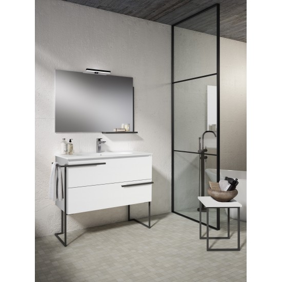 Lucena Bath 24" White Scala Vanity with Legs and Towel Bar