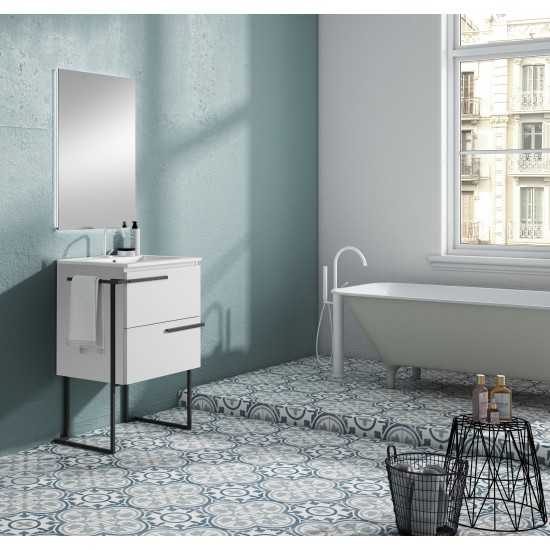 Lucena Bath 32" White Scala Vanity with Legs and Towel Bar