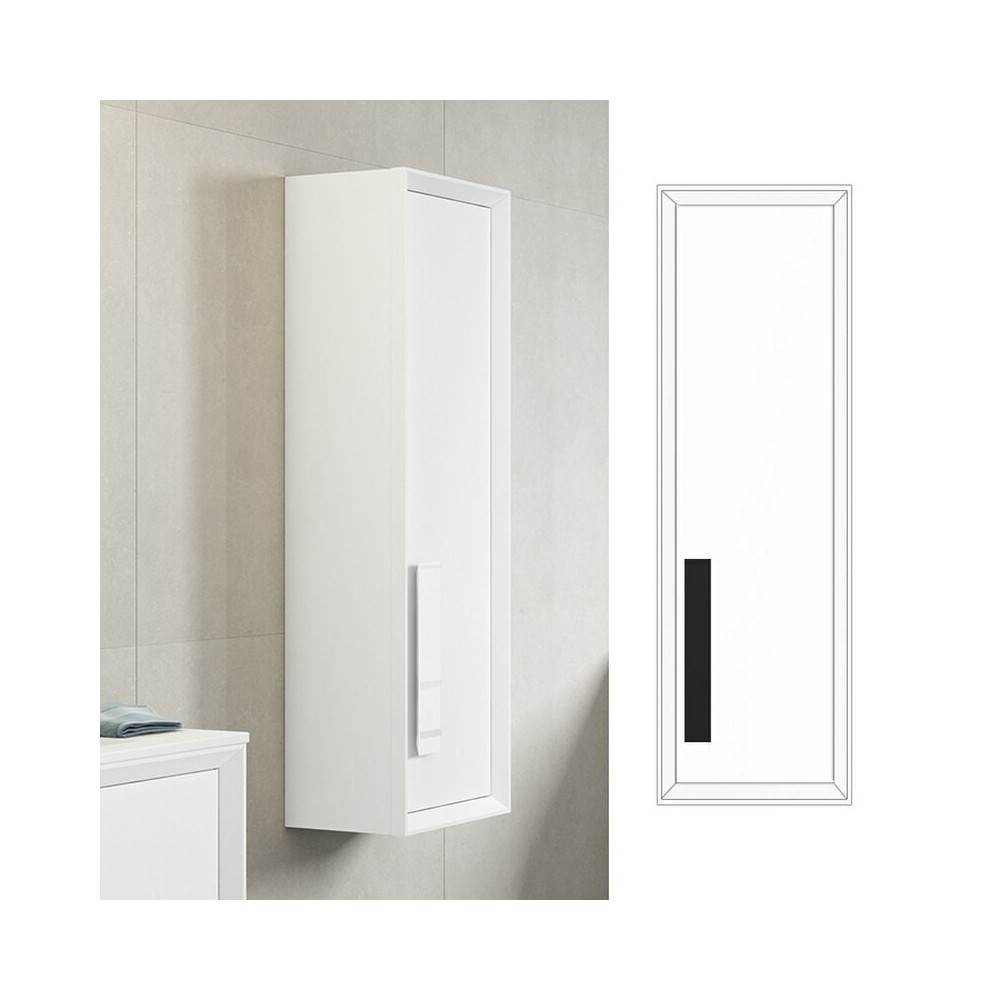 Lucena Bath White and Black Decor Cristal Tall Unit