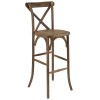 Dark Antique Wood Cross Back Barstool