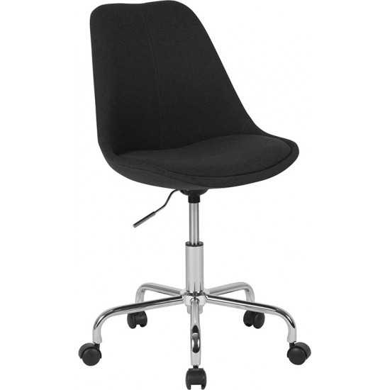 Aurora Series Mid-Back Black Fabric Task Office Chair with Pneumatic Lift and Chrome Base