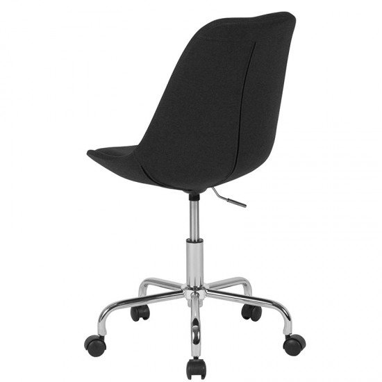 Aurora Series Mid-Back Black Fabric Task Office Chair with Pneumatic Lift and Chrome Base