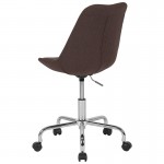 Aurora Series Mid-Back Brown Fabric Task Office Chair with Pneumatic Lift and Chrome Base