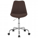 Aurora Series Mid-Back Brown Fabric Task Office Chair with Pneumatic Lift and Chrome Base