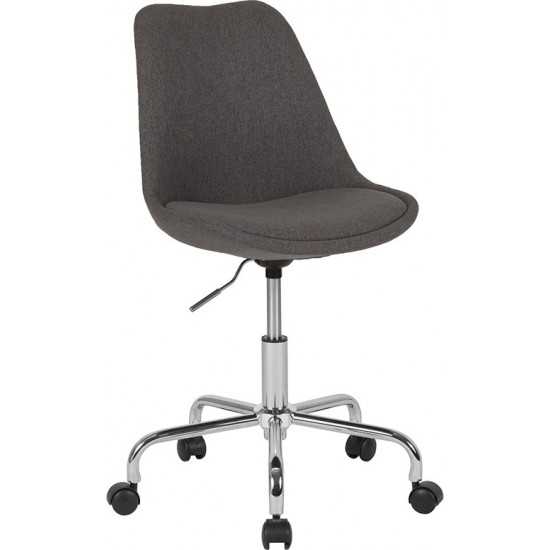 Aurora Series Mid-Back Dark Gray Fabric Task Office Chair with Pneumatic Lift and Chrome Base