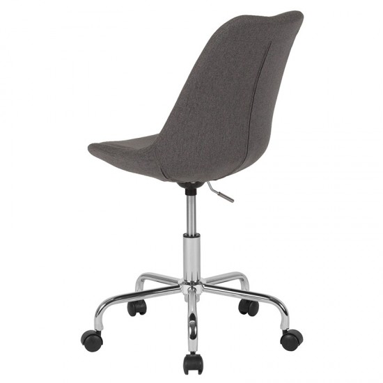 Aurora Series Mid-Back Dark Gray Fabric Task Office Chair with Pneumatic Lift and Chrome Base