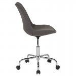 Aurora Series Mid-Back Dark Gray Fabric Task Office Chair with Pneumatic Lift and Chrome Base