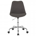 Aurora Series Mid-Back Dark Gray Fabric Task Office Chair with Pneumatic Lift and Chrome Base