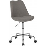 Aurora Series Mid-Back Light Gray Fabric Task Office Chair with Pneumatic Lift and Chrome Base