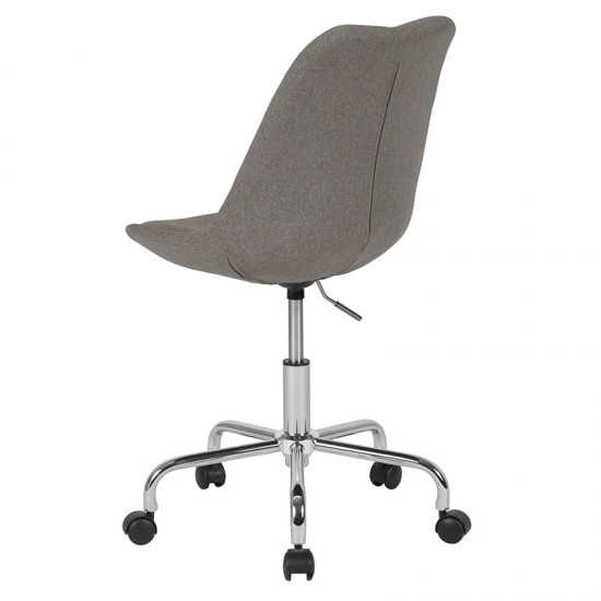 Aurora Series Mid-Back Light Gray Fabric Task Office Chair with Pneumatic Lift and Chrome Base