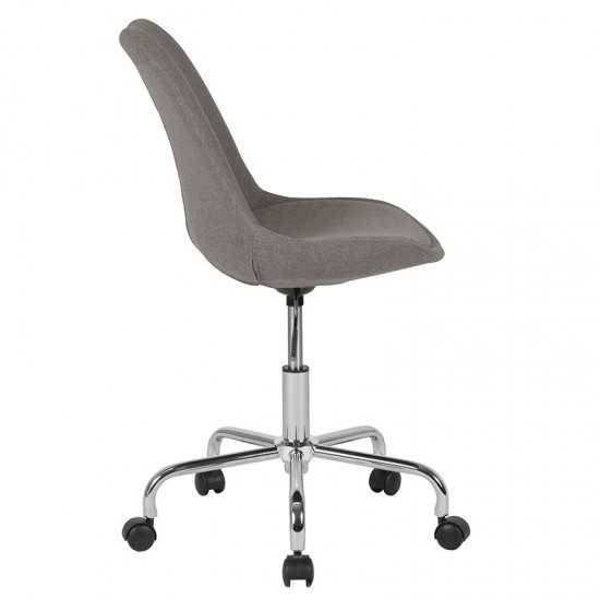 Aurora Series Mid-Back Light Gray Fabric Task Office Chair with Pneumatic Lift and Chrome Base