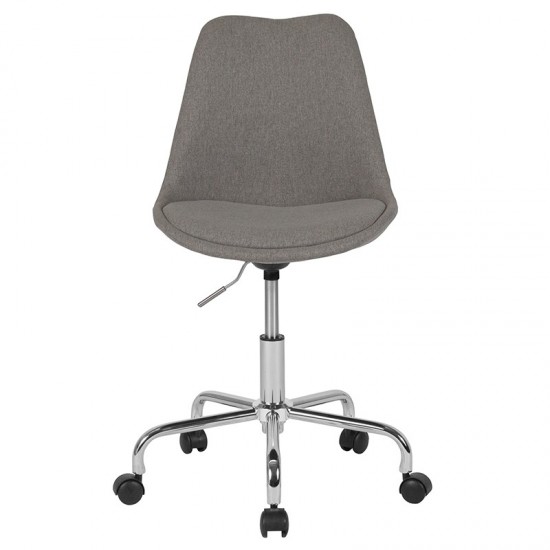 Aurora Series Mid-Back Light Gray Fabric Task Office Chair with Pneumatic Lift and Chrome Base