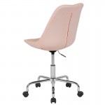 Aurora Series Mid-Back Pink Fabric Task Office Chair with Pneumatic Lift and Chrome Base