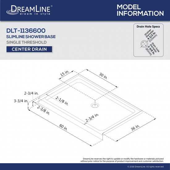 Duet 36 in. D x 60 in. W x 74 3/4 in. H Semi-Frameless Bypass Shower Door in Chrome and Center Drain Black Base