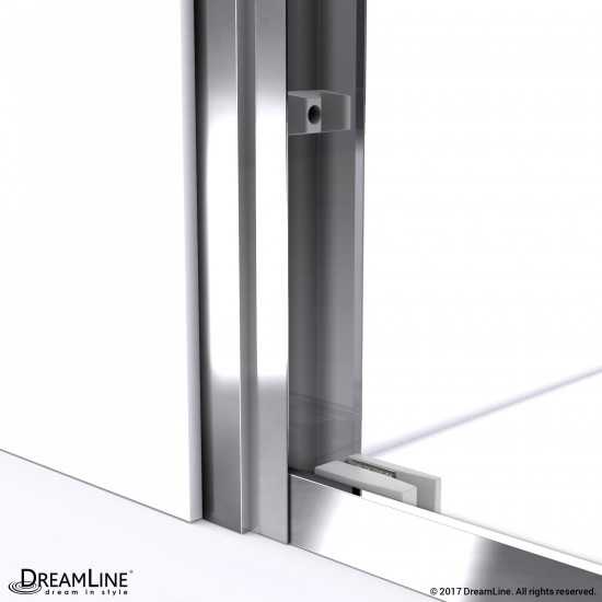 Duet 36 in. D x 48 in. W x 74 3/4 in. H Semi-Frameless Bypass Shower Door in Chrome and Center Drain Black Base