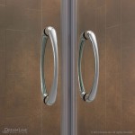 Visions 30 in. D x 60 in. W x 74 3/4 in. H Sliding Shower Door in Chrome with Center Drain Biscuit Shower Base