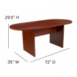 6 Foot (72 inch) Oval Conference Table in Cherry