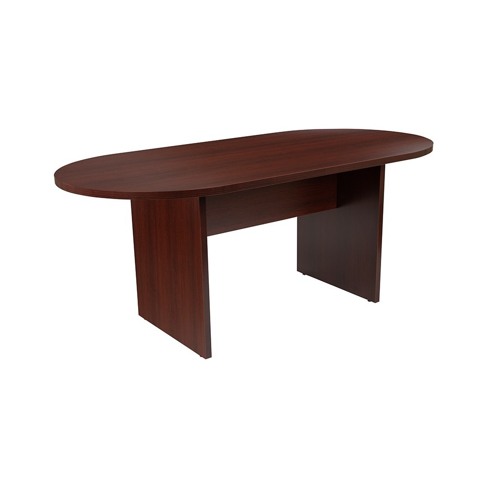 6 Foot (72 inch) Oval Conference Table in Mahogany