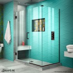 Unidoor Plus 48 in. W x 34 3/8 in. D x 72 in. H Frameless Hinged Shower Enclosure in Oil Rubbed Bronze