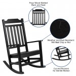 Winston All-Weather Rocking Chair in Black Faux Wood