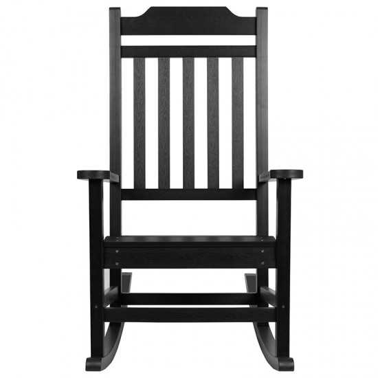 Winston All-Weather Rocking Chair in Black Faux Wood