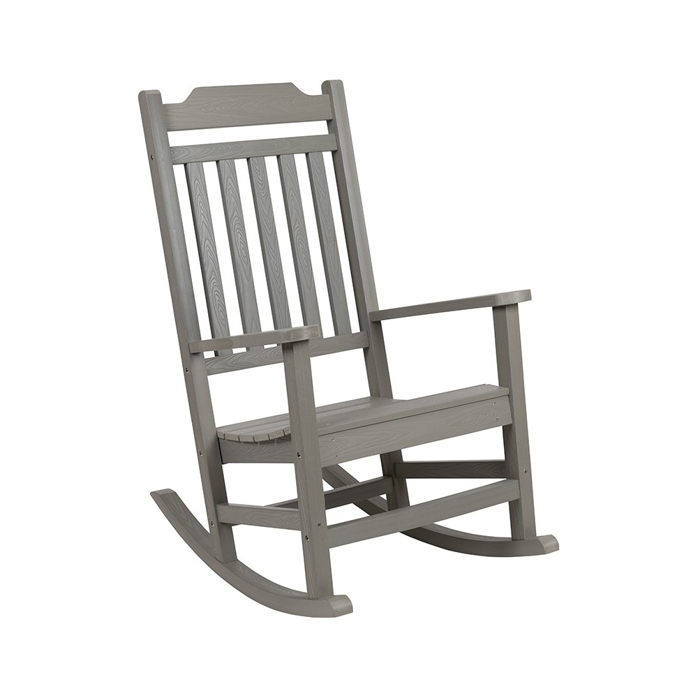 Winston All-Weather Rocking Chair in Gray Faux Wood