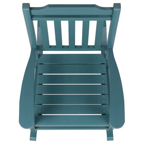 Winston All-Weather Rocking Chair in Teal Faux Wood