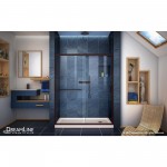 Infinity-Z 30 in. D x 60 in. W x 74 3/4 in. H Clear Sliding Shower Door in Oil Rubbed Bronze, Right Drain Biscuit Base