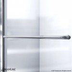 Infinity-Z 32 in. D x 60 in. W x 74 3/4 in. H Clear Sliding Shower Door in Chrome and Center Drain Biscuit Base