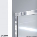 Infinity-Z 32 in. D x 60 in. W x 74 3/4 in. H Clear Sliding Shower Door in Chrome and Center Drain Biscuit Base