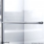Infinity-Z 32 in. D x 60 in. W x 74 3/4 in. H Frosted Sliding Shower Door in Brushed Nickel and Left Drain Biscuit Base