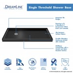 Infinity-Z 32 in. D x 60 in. W x 74 3/4 in. H Clear Sliding Shower Door in Chrome and Left Drain Black Base