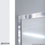 Infinity-Z 34 in. D x 60 in. W x 74 3/4 in. H Frosted Sliding Shower Door in Brushed Nickel, Center Drain Biscuit Base