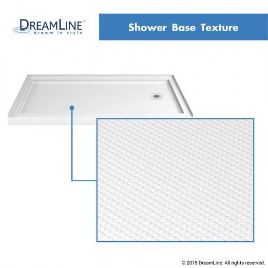 Infinity-Z 36 in. D x 60 in. W x 74 3/4 in. H Clear Sliding Shower Door in Oil Rubbed Bronze and Right Drain White Base