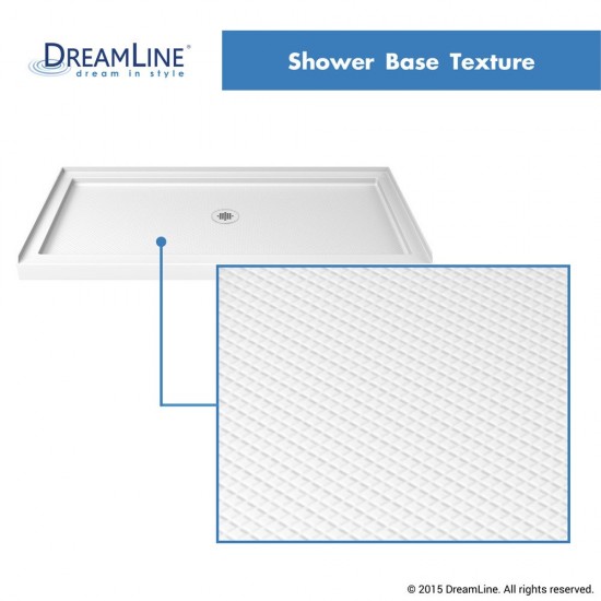 Infinity-Z 32 in. D x 54 in. W x 74 3/4 in. H Clear Sliding Shower Door in Chrome and Center Drain White Base
