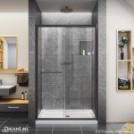 Infinity-Z 36 in. D x 48 in. W x 74 3/4 in. H Clear Sliding Shower Door in Oil Rubbed Bronze and Center Drain White Base