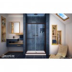 Infinity-Z 36 in. D x 48 in. W x 74 3/4 in. H Clear Sliding Shower Door in Oil Rubbed Bronze, Center Drain Biscuit Base