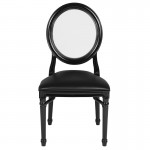 900 lb. Capacity King Louis Chair with Transparent Back, Black Vinyl Seat and Black Frame