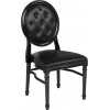 900 lb. Capacity King Louis Chair with Tufted Back, Black Vinyl Seat and Black Frame