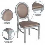 900 lb. Capacity King Louis Chair with Taupe Vinyl Back and Seat and Silver Frame