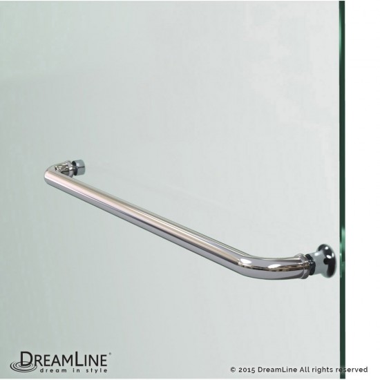 Aqua Ultra 30 in. D x 60 in. W x 74 3/4 in. H Frameless Shower Door in Chrome and Left Drain Biscuit Base Kit