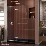 Aqua Ultra 30 in. D x 60 in. W x 74 3/4 in. H Frameless Shower Door in Chrome and Left Drain Black Base Kit